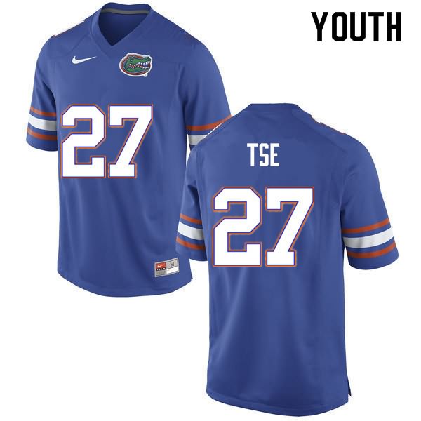 Youth NCAA Florida Gators Joshua Tse #27 Stitched Authentic Nike Blue College Football Jersey ROI8465ME